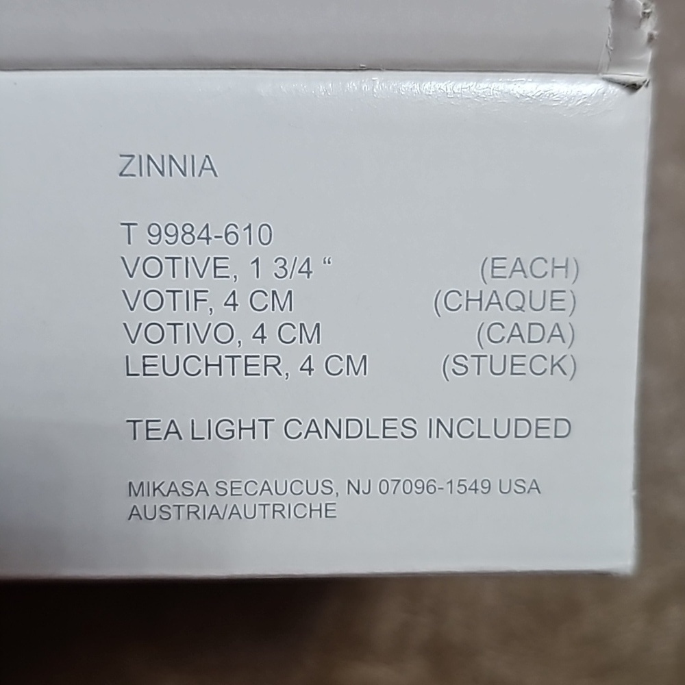 New Mikasa Zinnia Votive Tea Light Candle Holder Set of 2 Crystal Glass Elegant - Picture 6 of 6
